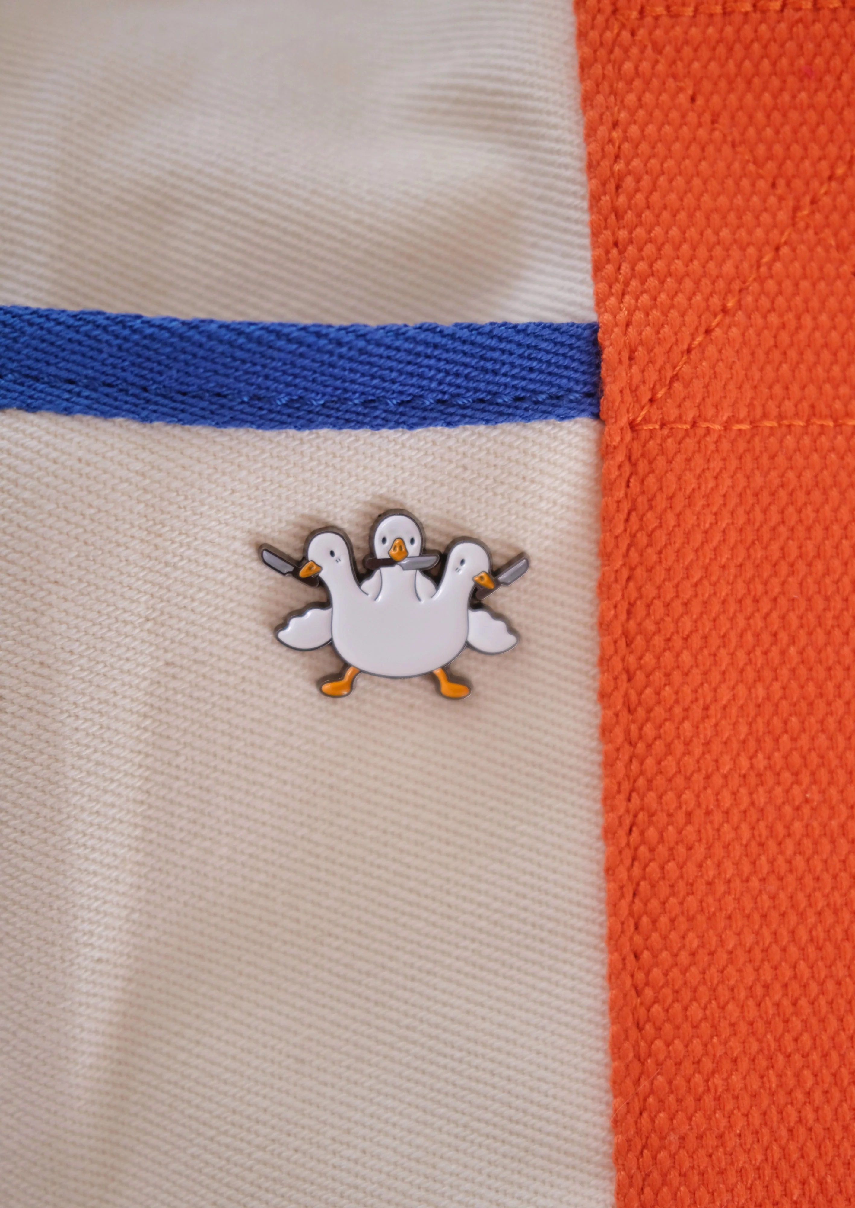 Triple Goose with Knife Enamel Pin - Image 3