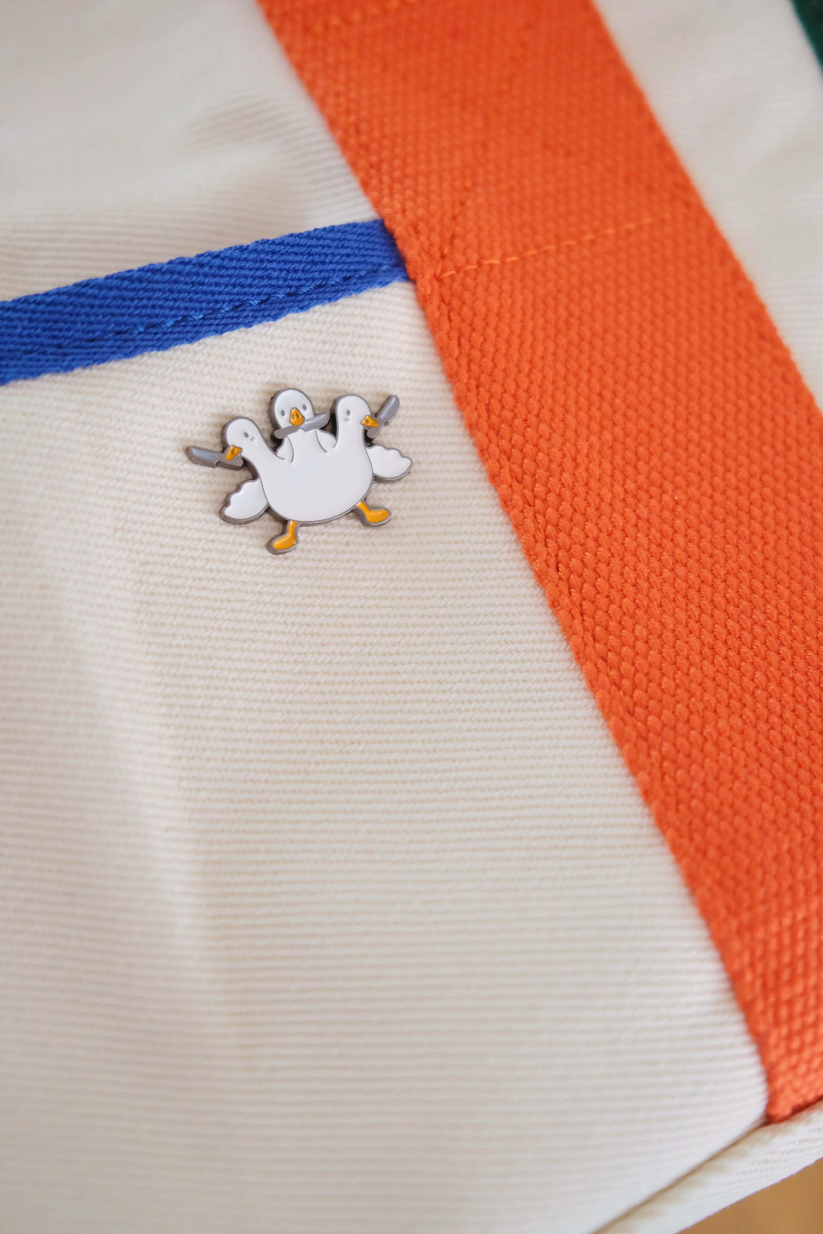 Triple Goose with Knife Enamel Pin - Image 4